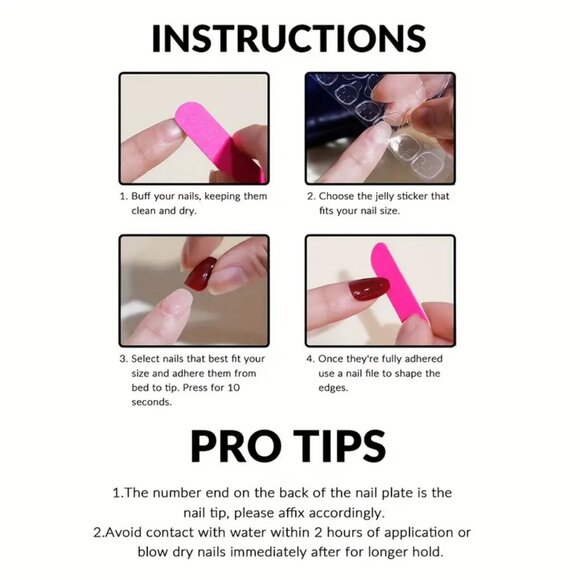 24 Piece Ballerina-Shaped Press-On Nails - Picture 5 of 5